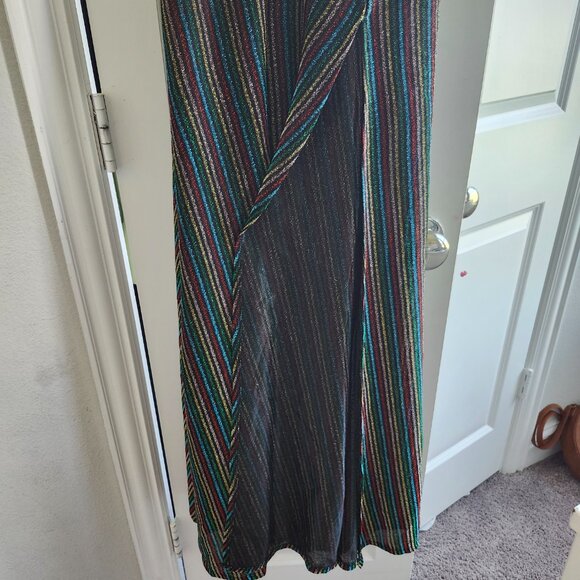 Sleeveless, Multi-Colored, Maxi Dress, w/ Spaghetti Straps. Sz. LG. PINK OWL - Picture 4 of 12